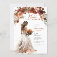 Boho Aquarell Terracotta Bouquet Hochzeitskleid