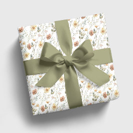 Boho-Aquarell-Wildblume Geschenkpapier