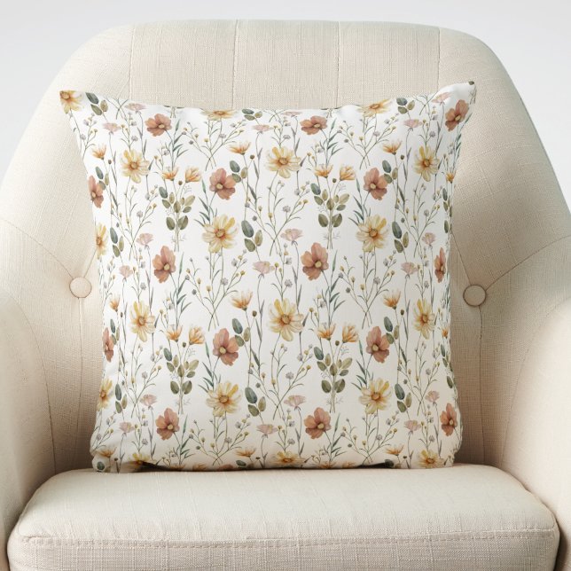 Boho-Aquarell-Wildblume Kissen (Von Creator hochgeladen)