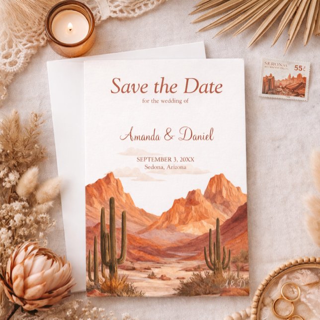 Boho-Aquarell-Wüstenberg-Rotstein-Hochzeit  Save The Date (Von Creator hochgeladen)