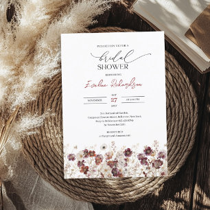 Boho Aquarellbord Wildblumen Bridal Einladung