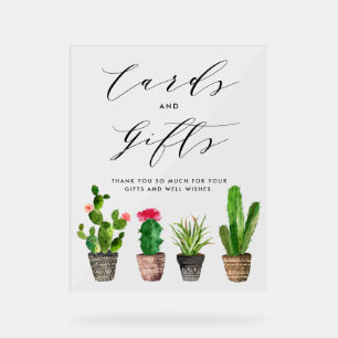 Boho Aquarelle Cactus pointillés Cartes et cadeaux