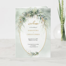 Boho aquarelle eucalyptus or ovale cadre programme