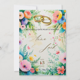 Boho Aquarelle Florale Douche nuptiale Invitation