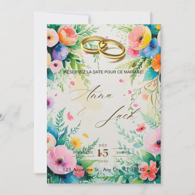 Boho Aquarelle Florale Douche nuptiale Invitation (Devant)