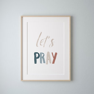 Boho aquarelle laisse prier poster