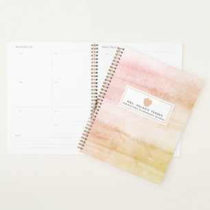 Boho Aquarelle rose Pomme enseignant planificateur