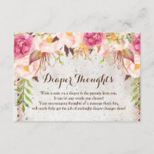 Boho Aquarellfarben Blume Dusche Windeln Gedanken