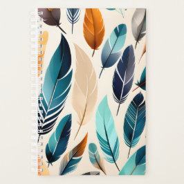 Boho Aquarellfedern 2024 Planer