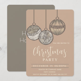 Boho Aquarellkugeln Weihnachtsbällchen Firmenfeier Einladung