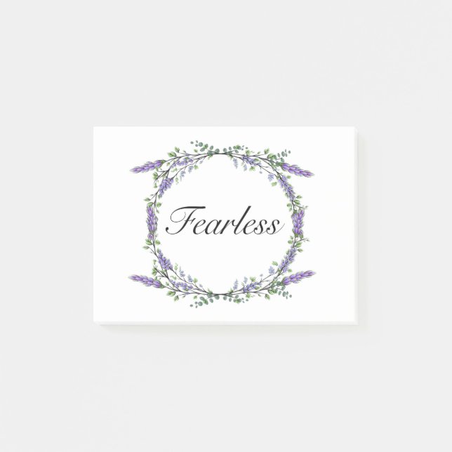 Boho Aquarelllavender Eucalyptus Fearless Post-it Klebezettel (Vorderseite)