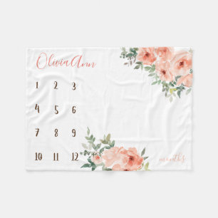 Boho Aquarellstein Peach Foto Propeller Fleecedecke