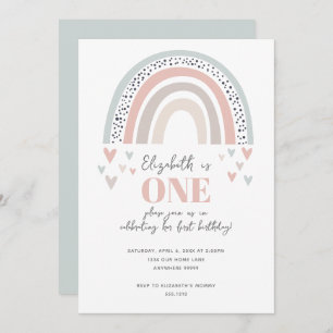 Boho Arc-en-ciel première invitation anniversaire