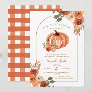 Boho Arch Automne Anniversaire Floral Invitation
