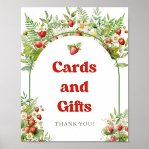 Boho Arch Berry Sweet Erdbeerkarten und Geschenke Poster