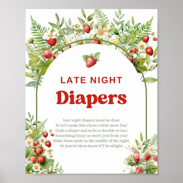 Boho Arch Berry Sweet Late Night Diapers Spielzeic Poster (Vorne)