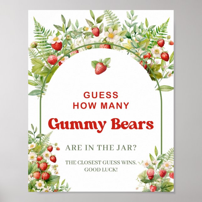 Boho Arch Berry Sweet rät wie viele Gummibären Poster (Vorne)