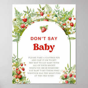 Boho Arch Berry Sweet sagt kein Babyspielzeichen Poster