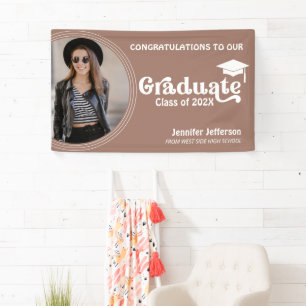 Boho Arch Chic Abschluss Erdtöne Dekoration Banner