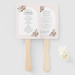 Boho Arch Dusty Orchids Floral Wedding Program Fächer
