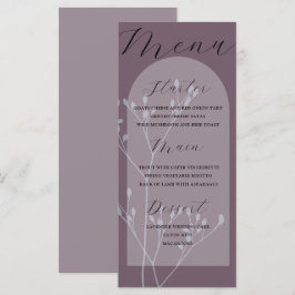 Boho Arch Dusty Plum Foliage Wedding Menu Menükarte