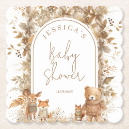Boho Arch Fall Woodland Animals Baby Dusche Untersetzer