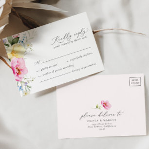 Boho Arch farbenfrohe Blumen Frühjahr Elegante Hoc RSVP Karte