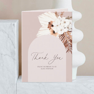 Boho Arch Floral Brautparty Dankeskarte