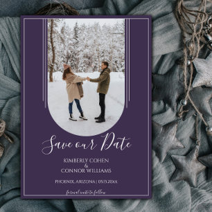 Boho Arch Foto Save the Date   Lila