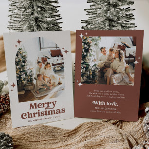 Boho Arch Frohe Weihnachten Terrakotta Foto