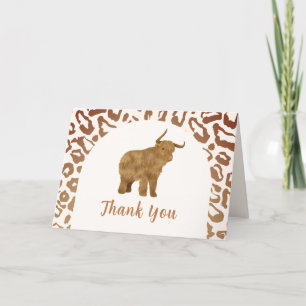 Boho Arch Holy Cow Western Babydusche Dankeskarte