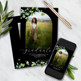 Boho Arch Ivy, Schwarzer Abschluss Einladung