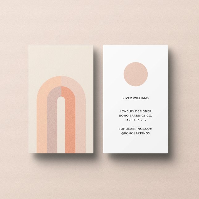 Boho Arch Minimalistisch Business Card Visitenkarte (Von Creator hochgeladen)