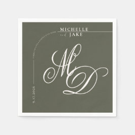 Boho Arch Minimalistisch Calligraphy Script Weddin Serviette