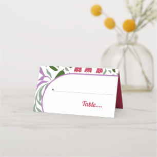 Boho arch mit Retro Folklore Blume Hochzeit Platzkarte