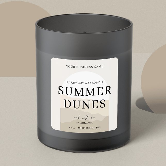 Boho Arch neutrale Farbe Elegante Kerze Quadratischer Aufkleber (Von Creator hochgeladen)