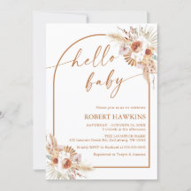 Boho Arch Pampas Grass Baby Dusche Einladung