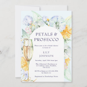 Boho Arch Petals Prosecco Brautparty Einladung