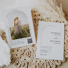 Boho Arch Simple Wedding mit UAWG QR Code Einladung