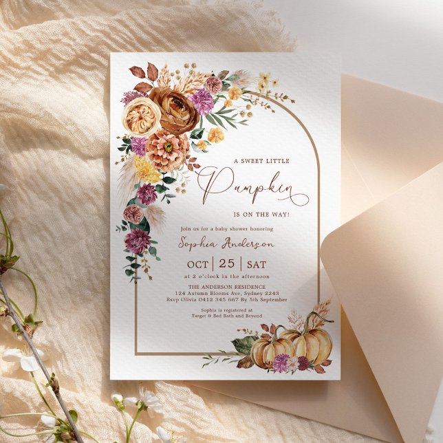 Boho Arch Sweet Little Pumpkin Baby Dusche (Von Creator hochgeladen)