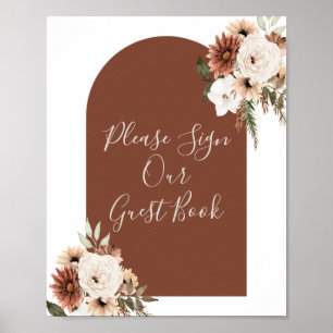Boho Arch Terracota Floral Bitte senden Sie uns ei Poster