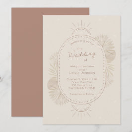 Boho Arch und Palm Terracotta und Elfenbein Weddin Einladung