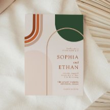 Boho Arch Wedding Einladung Terraccota Rust Beige