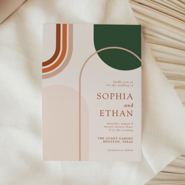 Boho Arch Wedding Einladung Terraccota Rust Beige (Von Creator hochgeladen)