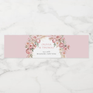 Boho arche blush peonas pampas gras eucalyptus