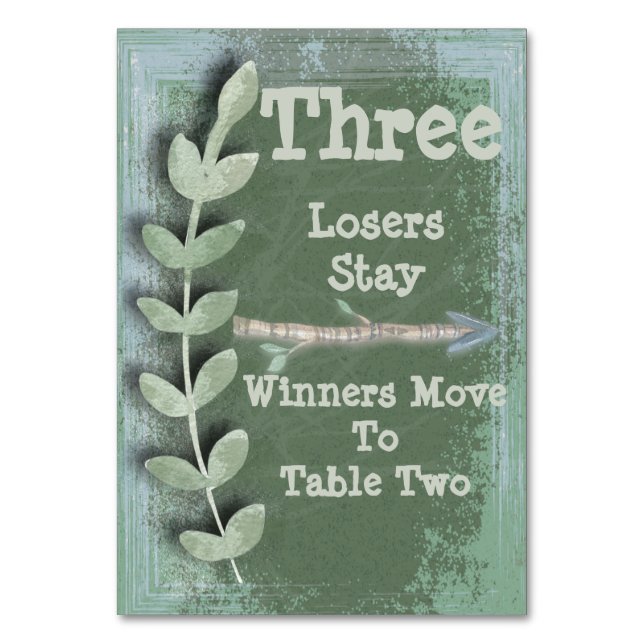 Boho Arrow Bunco Table Card #3 Tischnummer (Vorderseite)