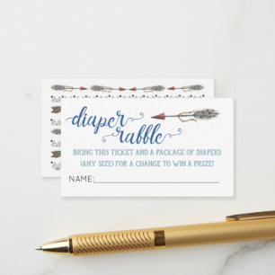 Boho Arrow Diaper Raffle Ticket Begleitkarte