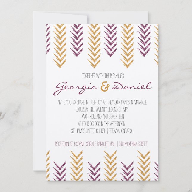 Boho Arrowhead Wedding Einladung (Vorderseite)