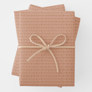 Boho Arrows Clay Brown and Pink Wrapping Paper Geschenkpapier Set