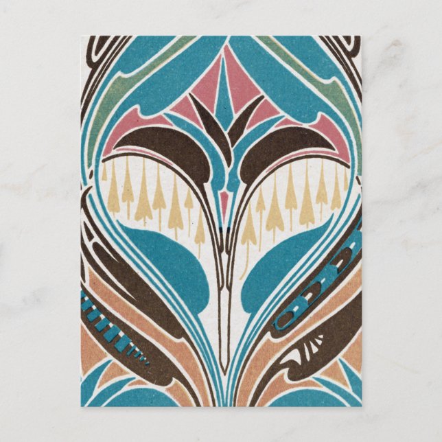Boho Art Nouveau schicke abstrakte Gestaltung Postkarte (Vorderseite)